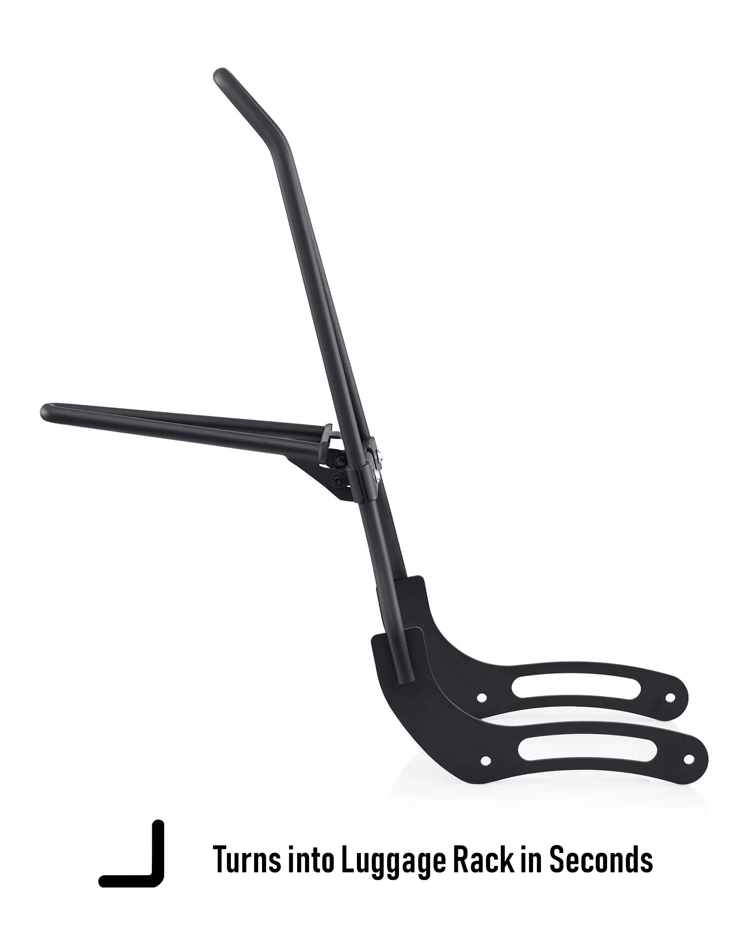 Iron Born Blade 25" Sissy Bar with Foldable Luggage Rack for Honda Rebel 300/ABS Matte Black Turns into Luggage Rack in Secound