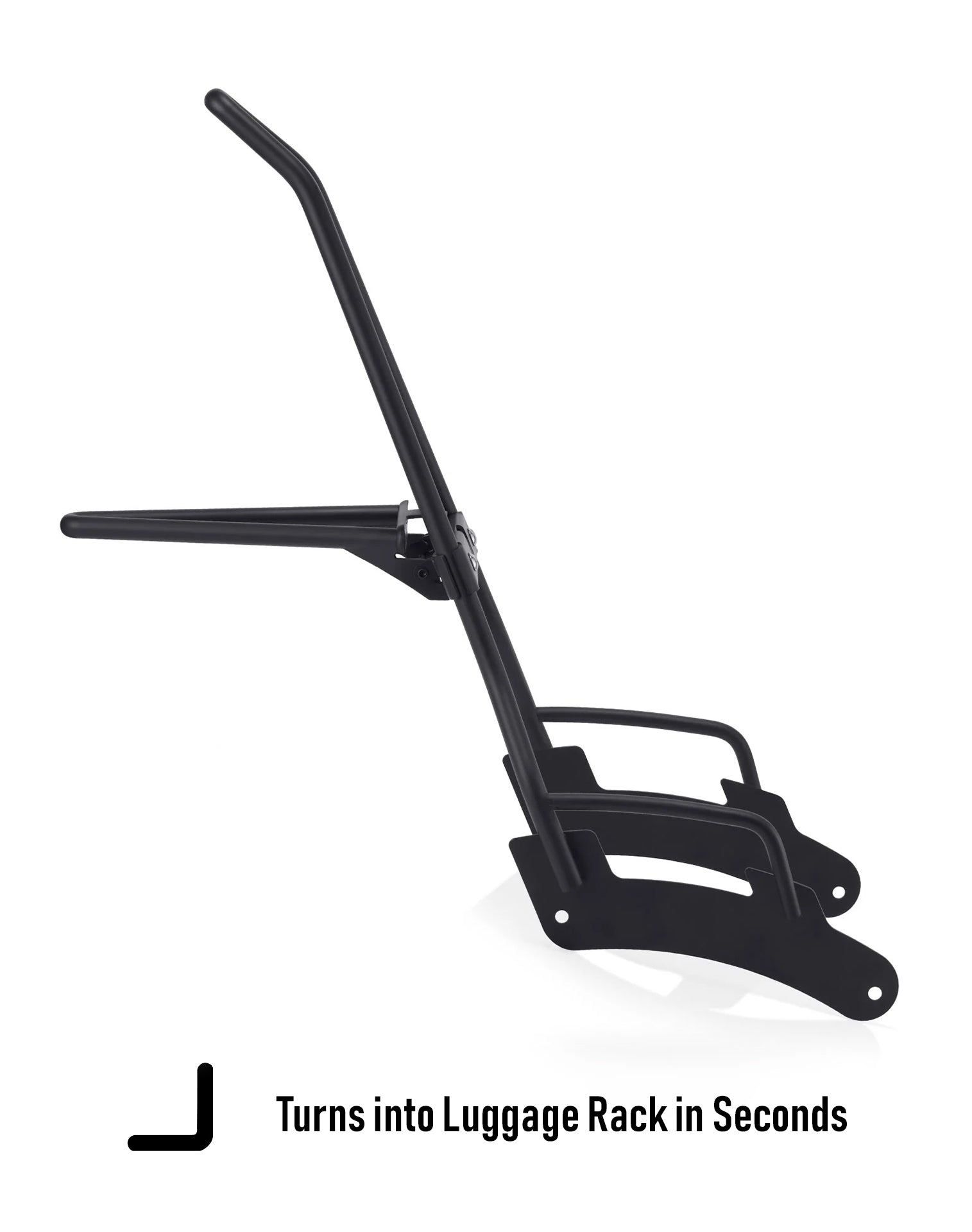 Iron Born Blade 25" Indian Chief (2022+) Sissy Bar with Foldable Luggage Rack Matte Black Turns into Luggage Rack in Secound