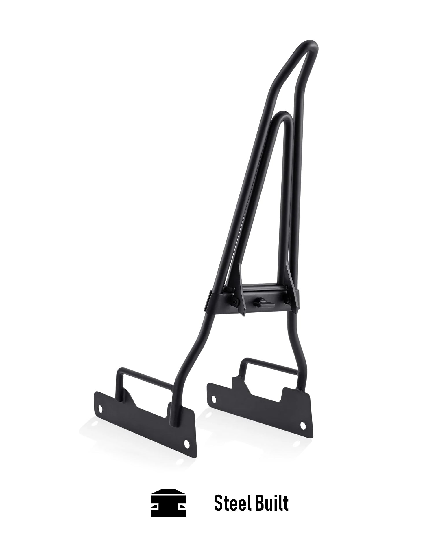 Iron Born Blade 25" Indian Scout Sixty Sissy Bar with Foldable Luggage Rack Matte Black Steel Built