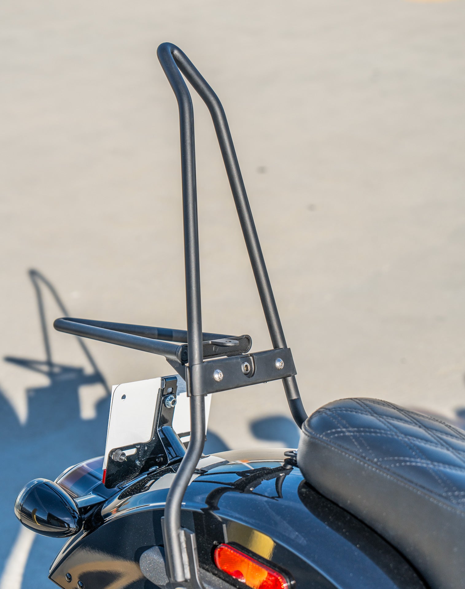 Iron Born Blade 25" Sissy Bar with Foldable Luggage Rack for Harley Softail Low Rider S FXLRS Matte Black