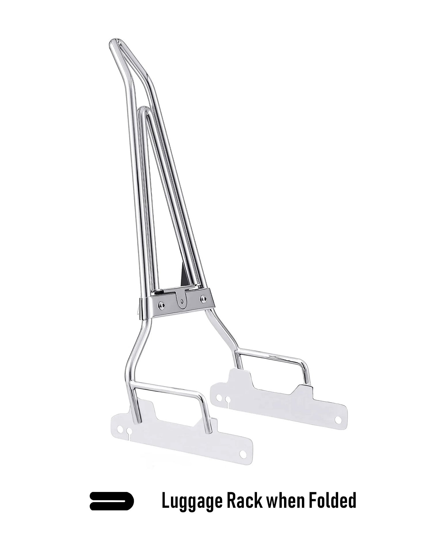 Iron Born Blade 25" Sissy Bar with Foldable Luggage Rack for Harley Dyna Super Glide Custom FXDC/I Chrome Luggage Rack when Folded