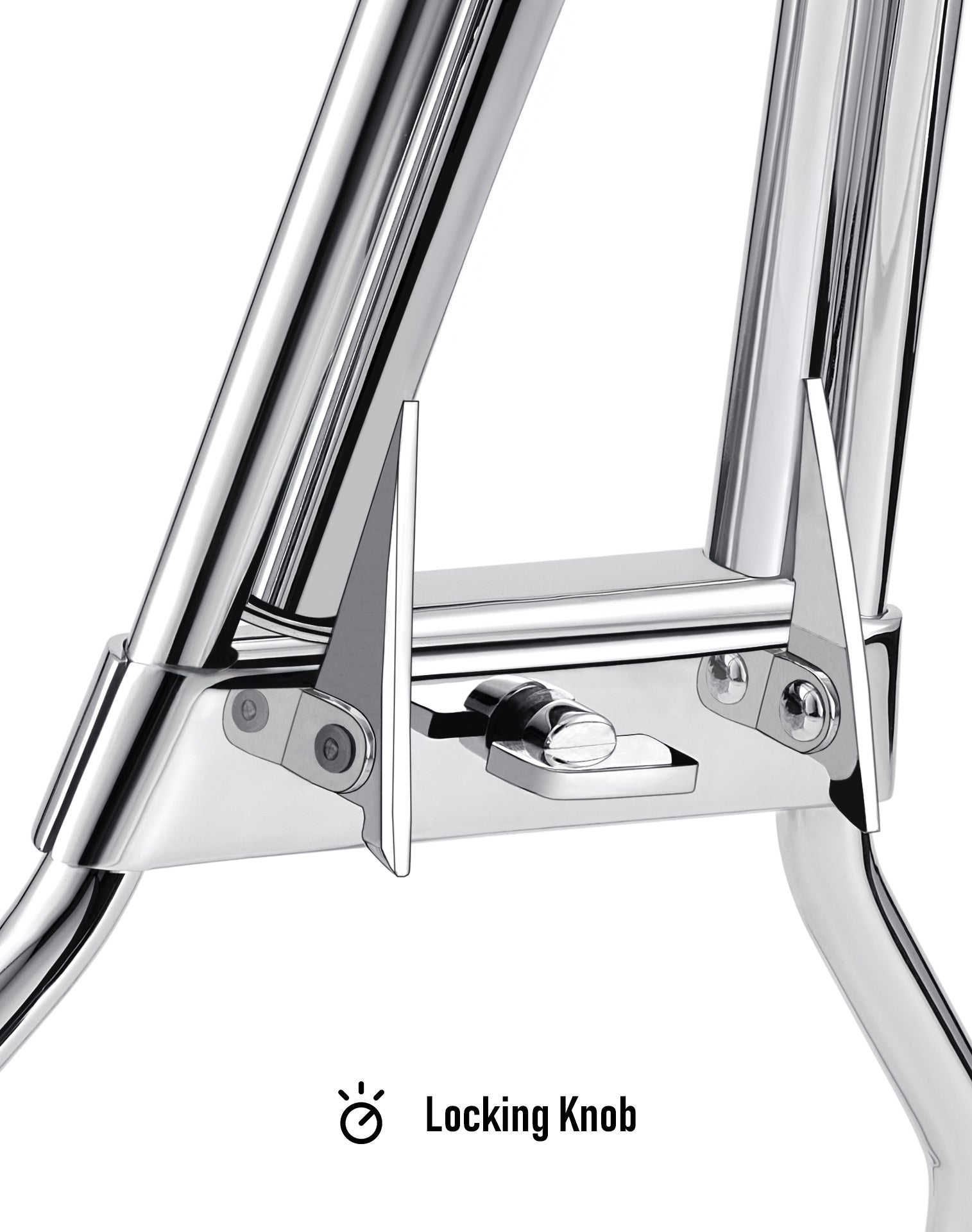 Iron Born Blade 25" Sissy Bar with Foldable Luggage Rack for Harley Dyna Super Glide Custom FXDC/I Chrome Locking Knob