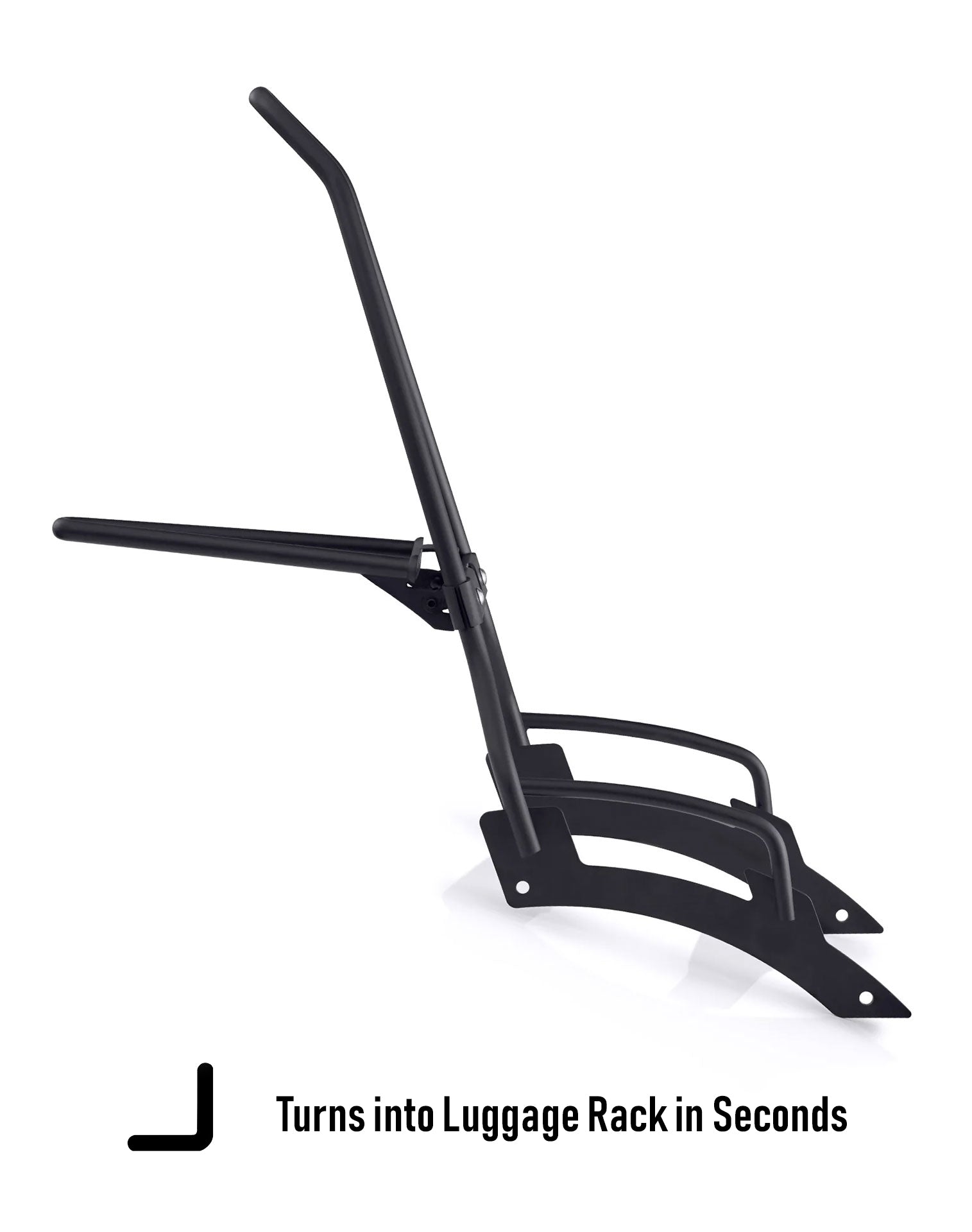 Iron Born Blade 25" Sissy Bar with Foldable Luggage Rack for Indian Scout Rogue Matte Black Turns into Luggage Rack in Secound