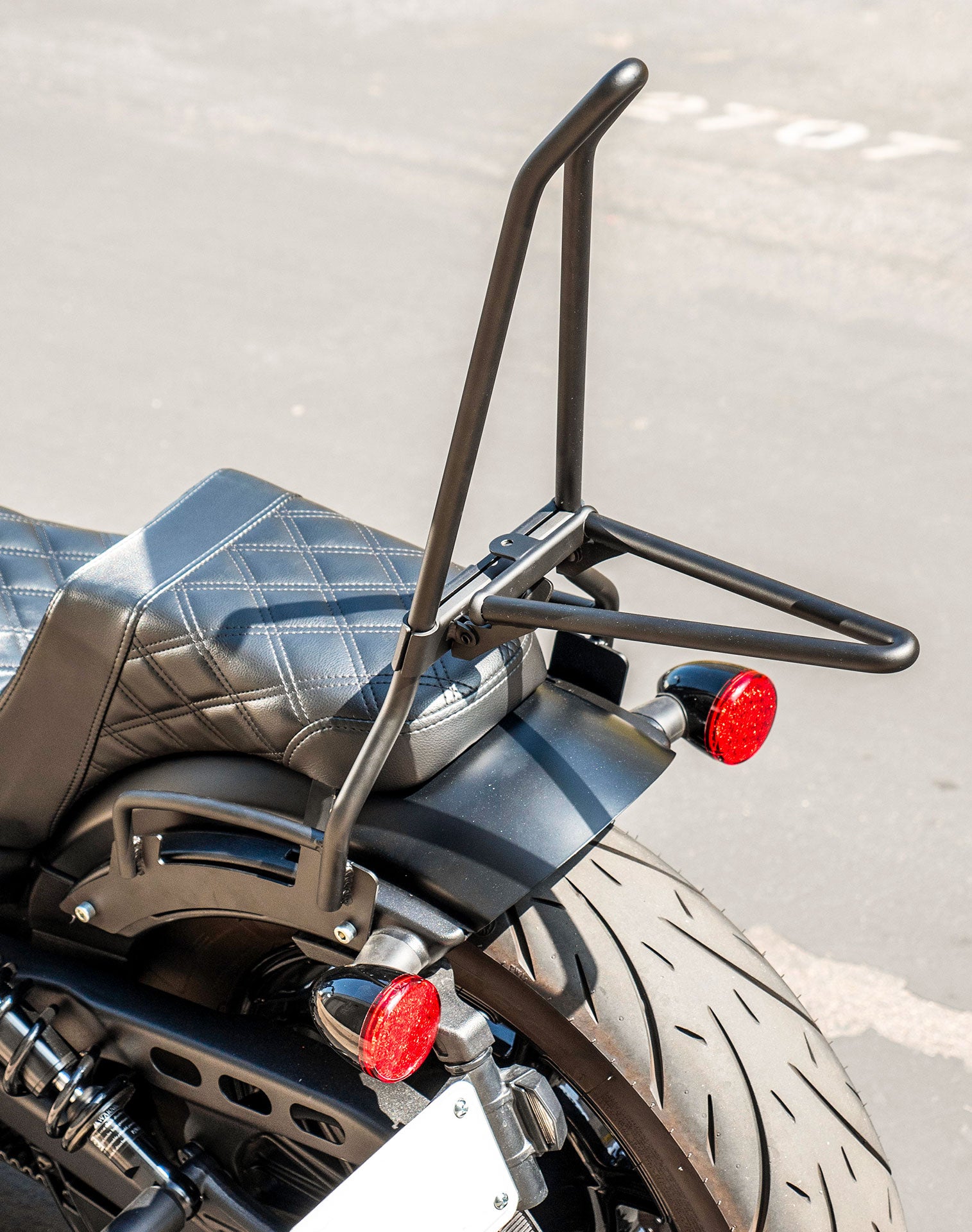 Iron Born Blade 25 Inch Sissy Bar With Foldable Luggage Rack For Scout Bobber Matte Black V3