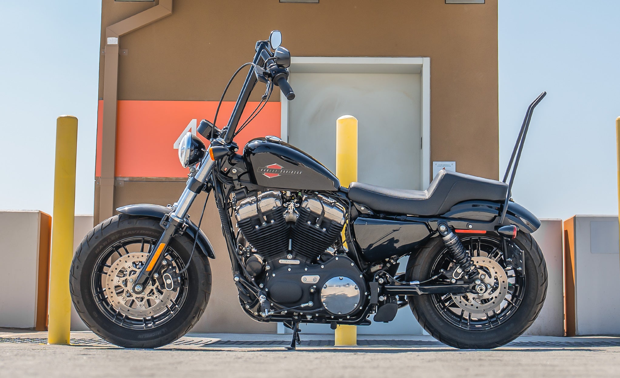 Iron Born Blade 25" Sissy Bar for Harley Sportster Forty Eight Matte Black @expand