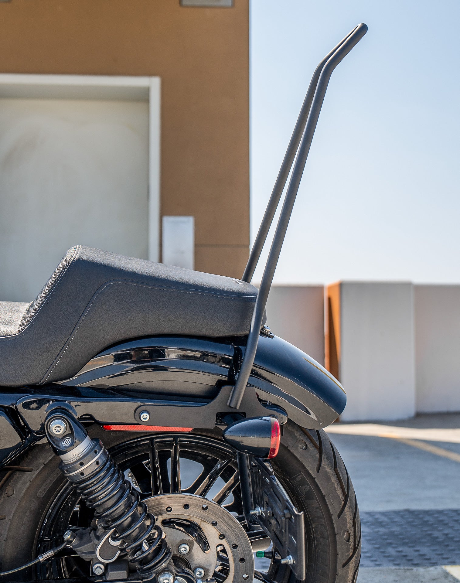 Iron Born Blade 25" Sissy Bar for Harley Sportster Forty Eight Matte Black v3