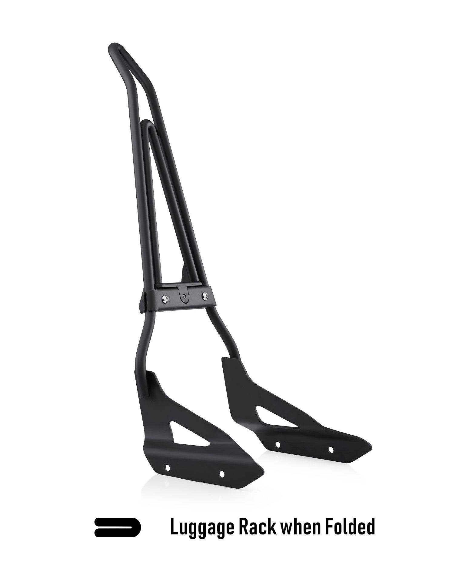 Iron Born Blade 25" Honda 750 Shadow RS Sissy Bar with Foldable Luggage Rack Matte Black Luggage Rack when Folded
