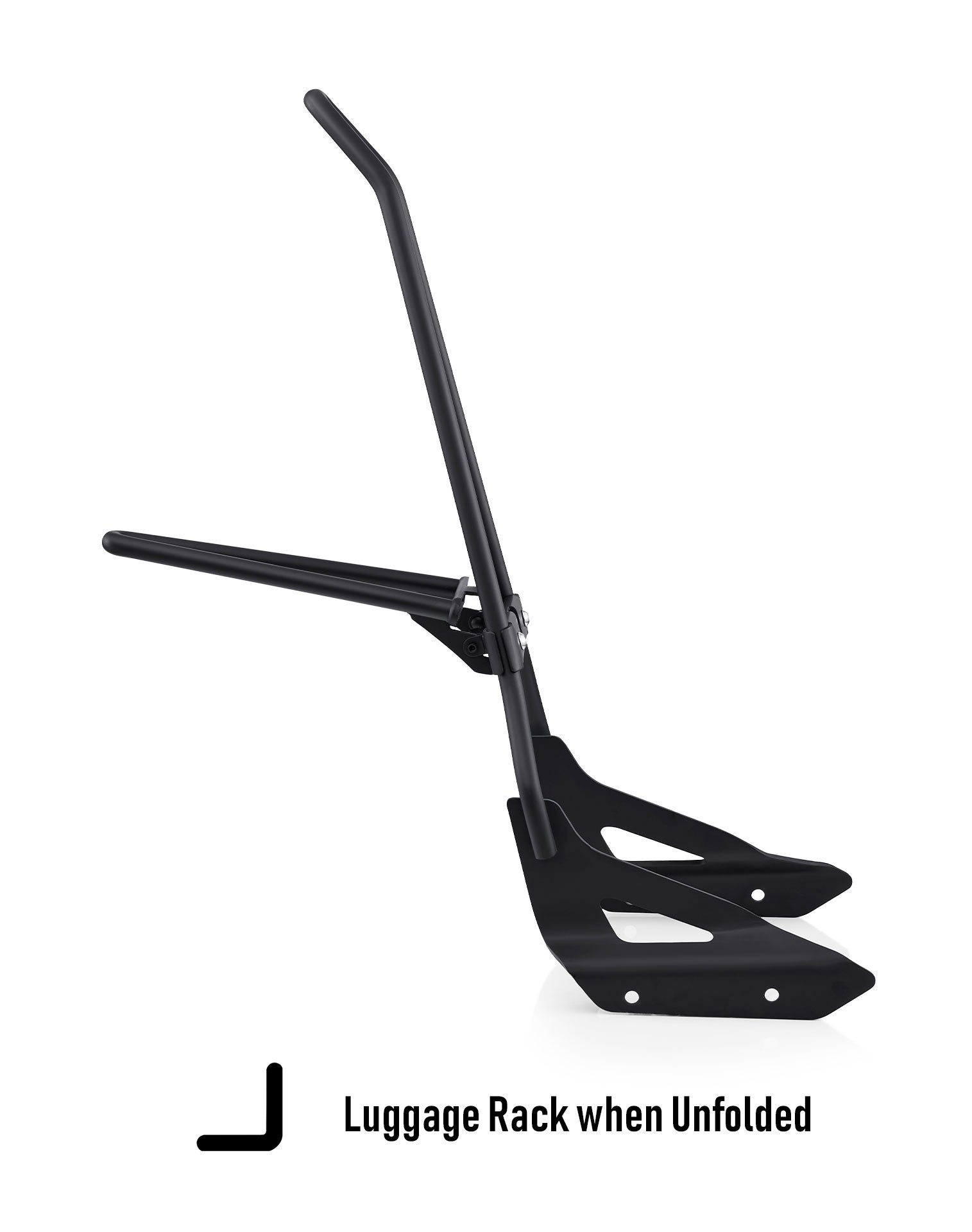 Iron Born Blade 25" Honda 750 Shadow RS Sissy Bar with Foldable Luggage Rack Matte Black Luggage Rack when Unfolded