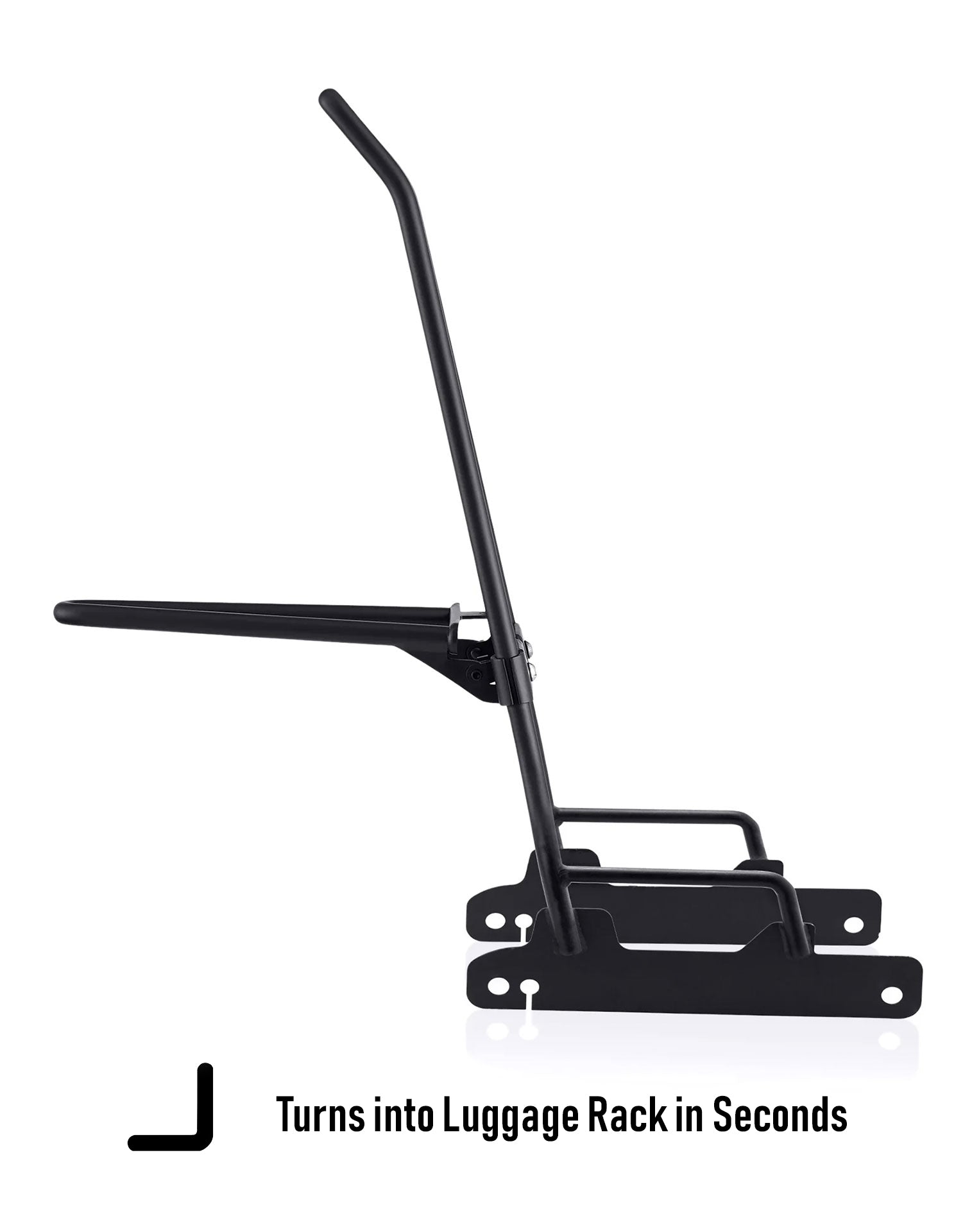 Iron Born Blade 25" Sissy Bar with Foldable Luggage Rack for Harley Dyna Street Bob FXDB Matte Black Turns into Luggage Rack in Secound