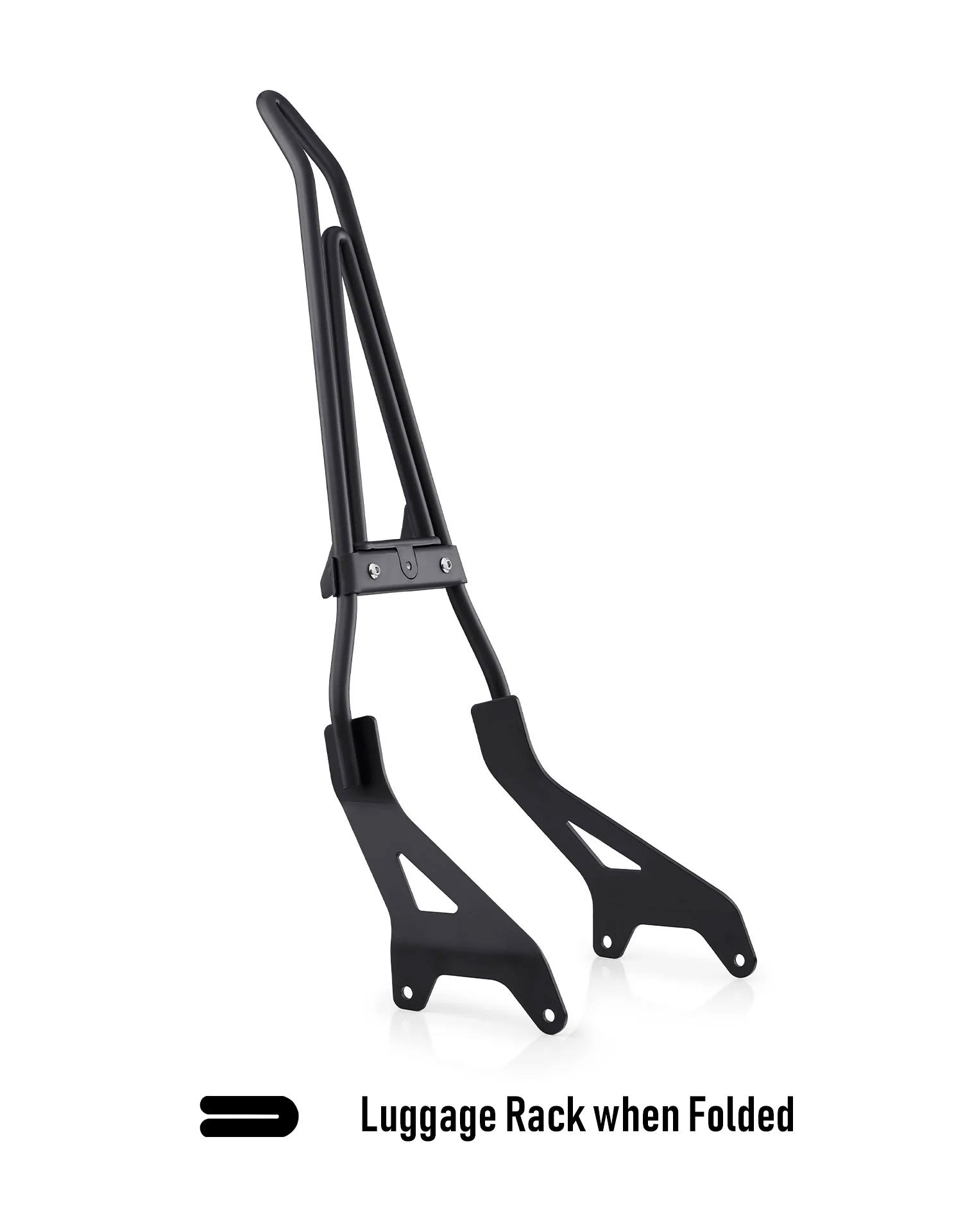 Iron Born Blade 25" Yamaha Bolt Sissy Bar with Foldable Luggage Rack Matte Black Luggage Rack when Folded