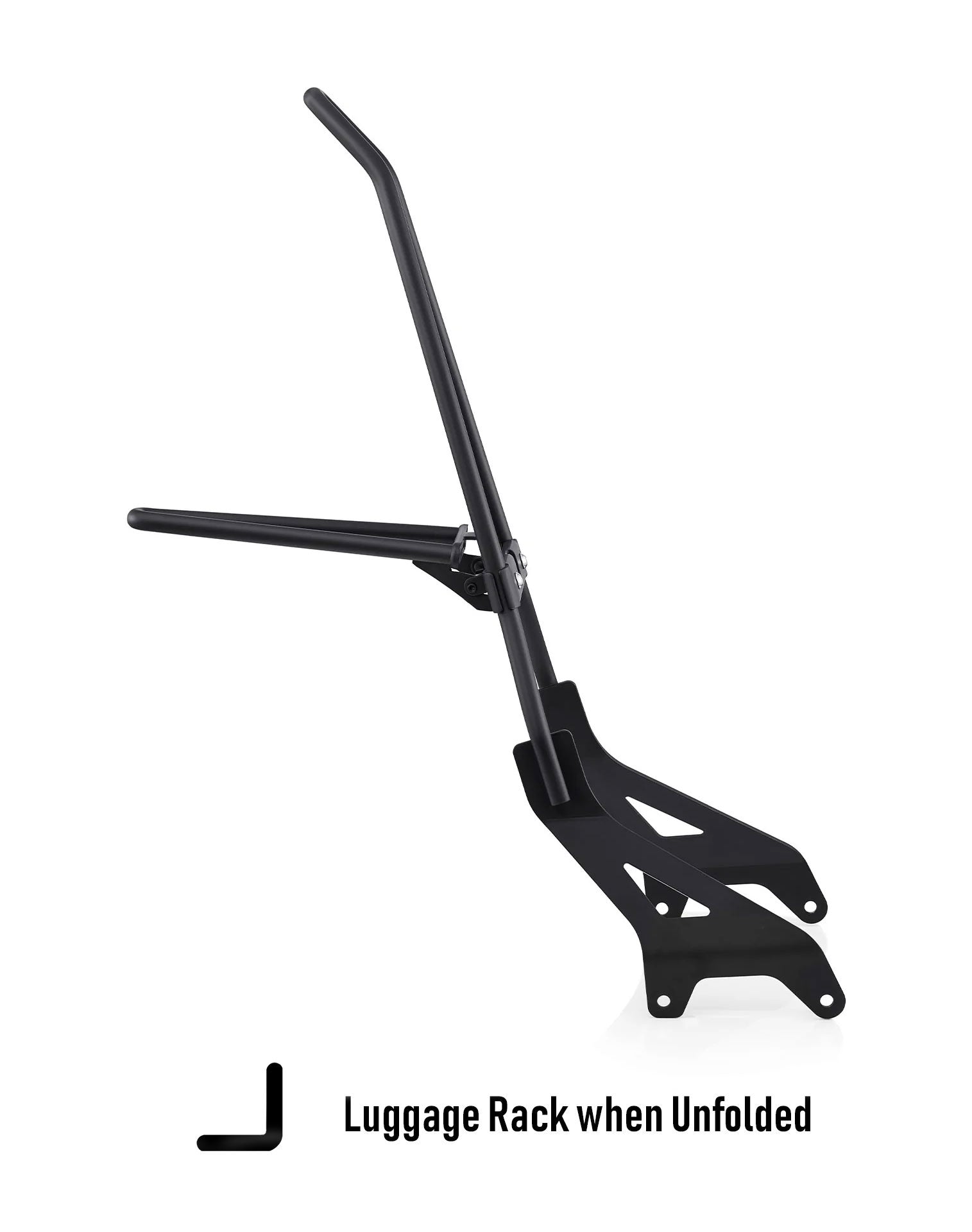 Iron Born Blade 25" Yamaha Bolt Sissy Bar with Foldable Luggage Rack Matte Black Luggage Rack when Unfolded