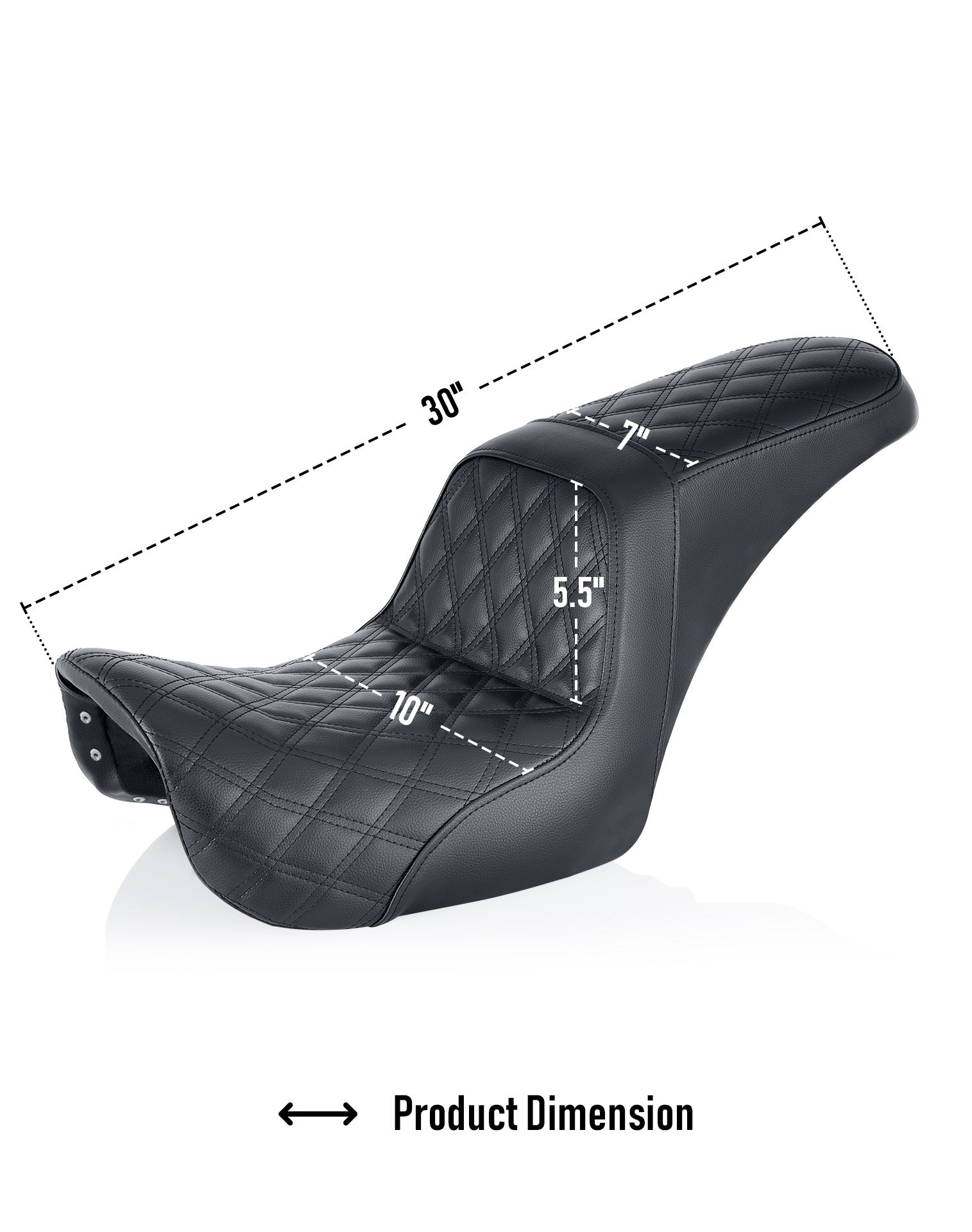 Iron Born Diamond Stitch 2-Up Seat For Harley Sportster Nightster RH975/S Black Product Dimension