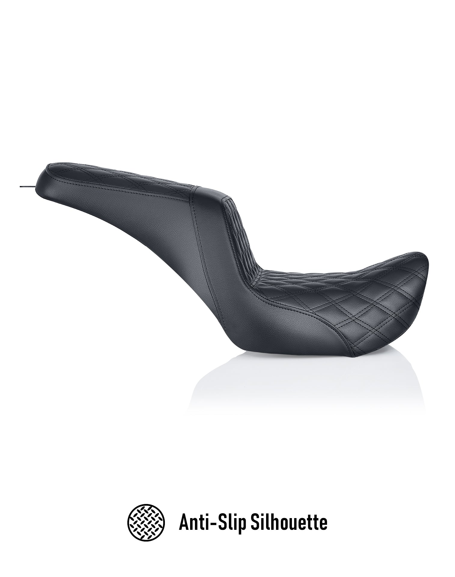 Iron Born Diamond Stitch 2-Up Seat For Harley Sportster Nightster RH975/S Black Anti-Slip Silhouette