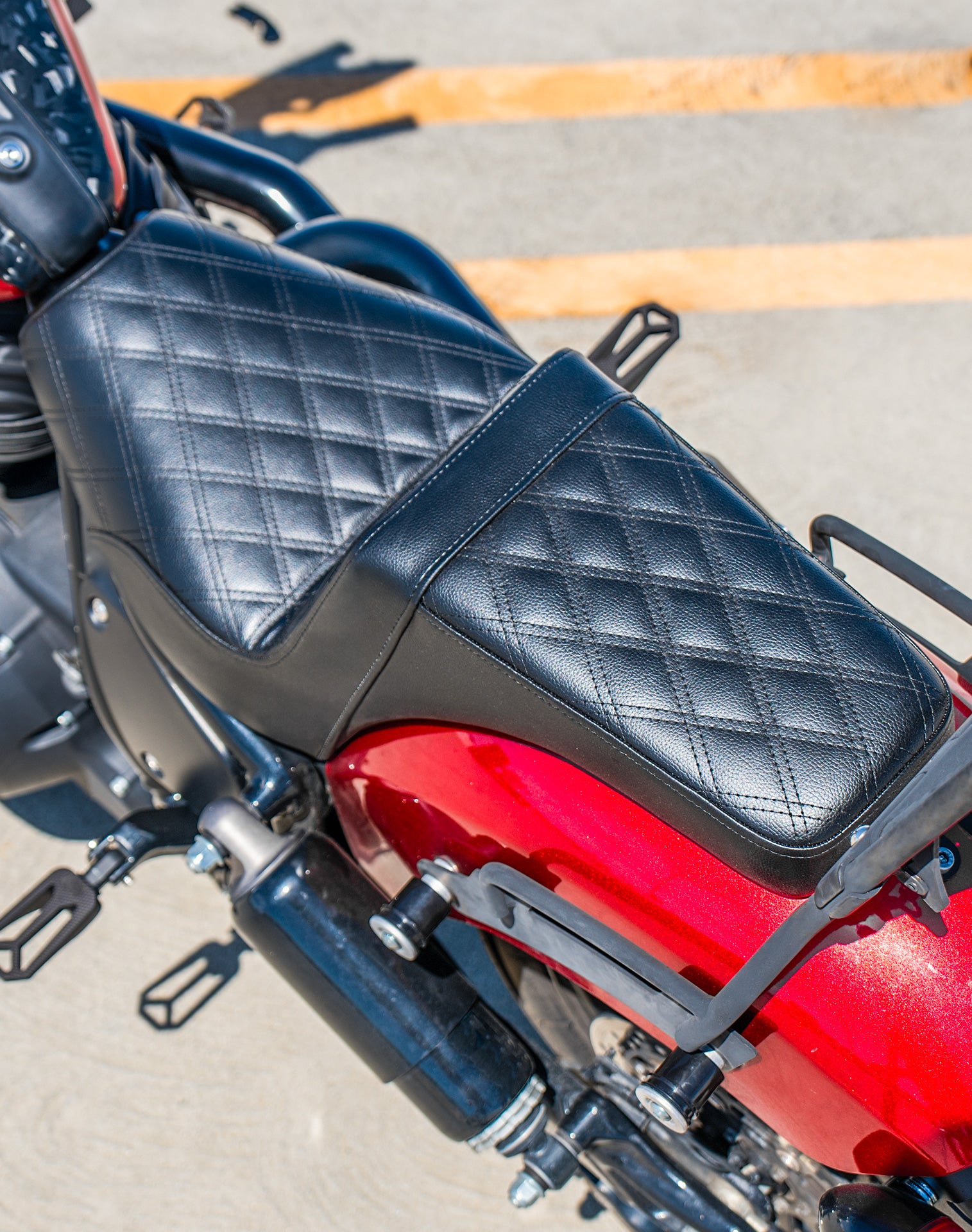 Iron Born Diamond Stitch Indian Sport Chief 2-Up Seat Black Lifestyle