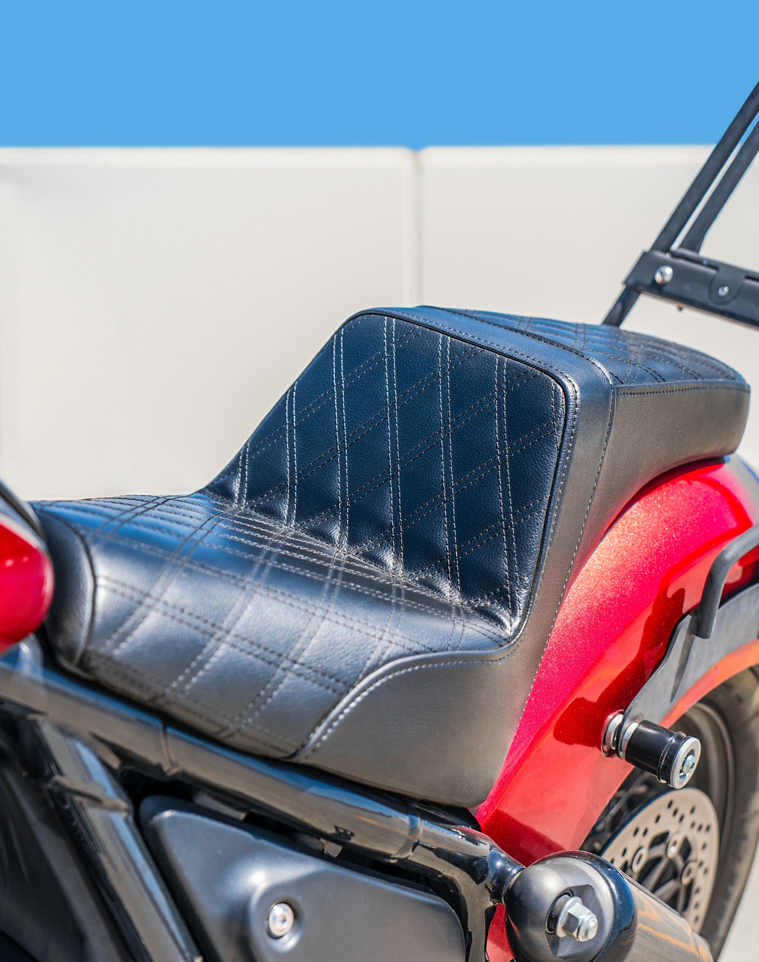 Iron Born Diamond Stitch Indian Sport Chief 2-Up Seat Black Lifestyle