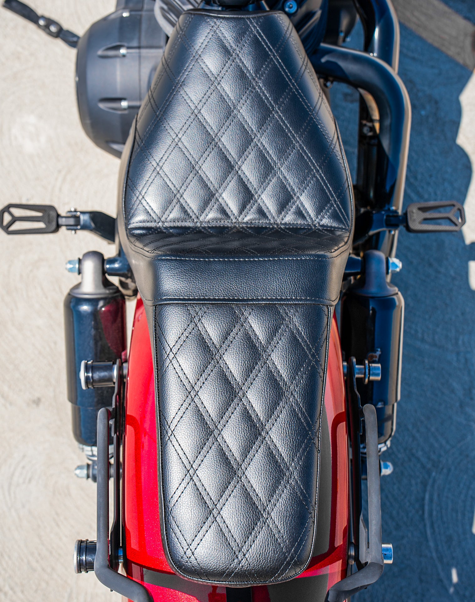 Iron Born Diamond Stitch Indian Sport Chief 2-Up Seat Black Lifestyle