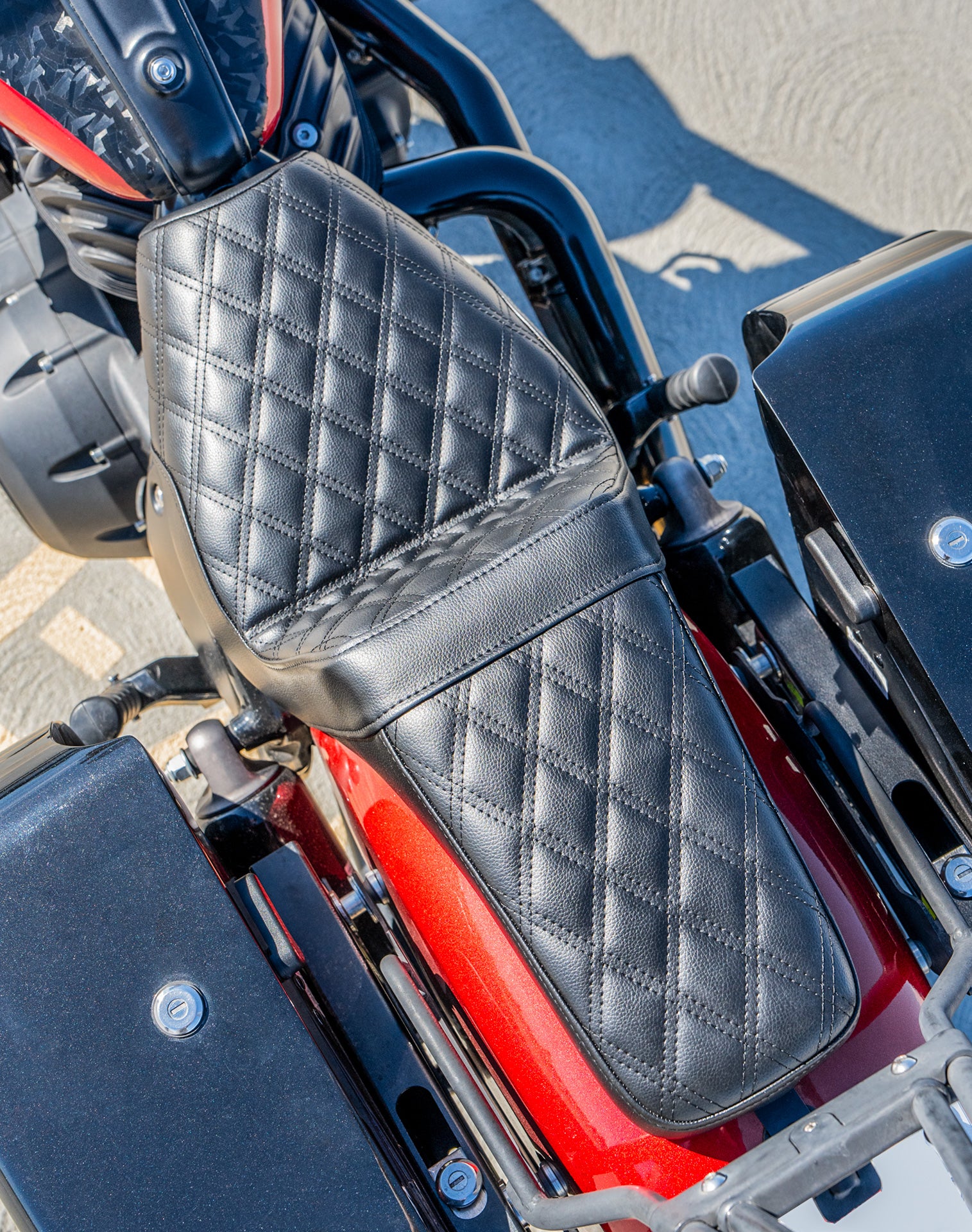 Iron Born Diamond Stitch Indian Sport Chief 2-Up Seat Black Lifestyle