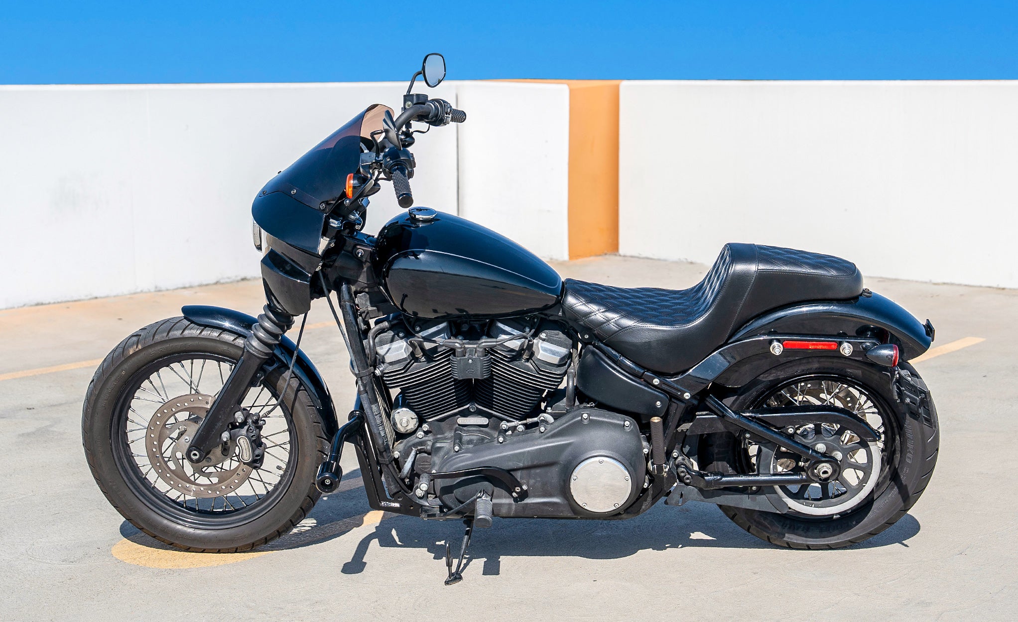 Iron Born Diamond Stitch 2-Up Seat for 2021+ Harley Softail Standard FXST Lifestyle @expand