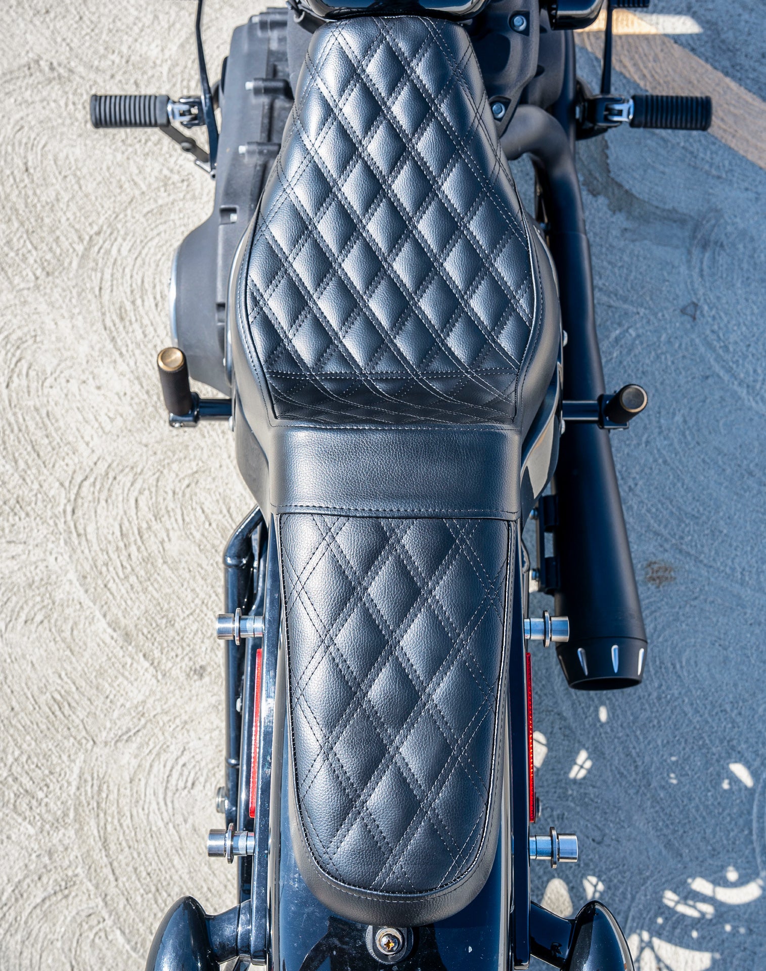 Iron Born Diamond Stitch 2-Up Seat for 2018+ Harley Softail Street Bob FXBB/S Lifestyle 1