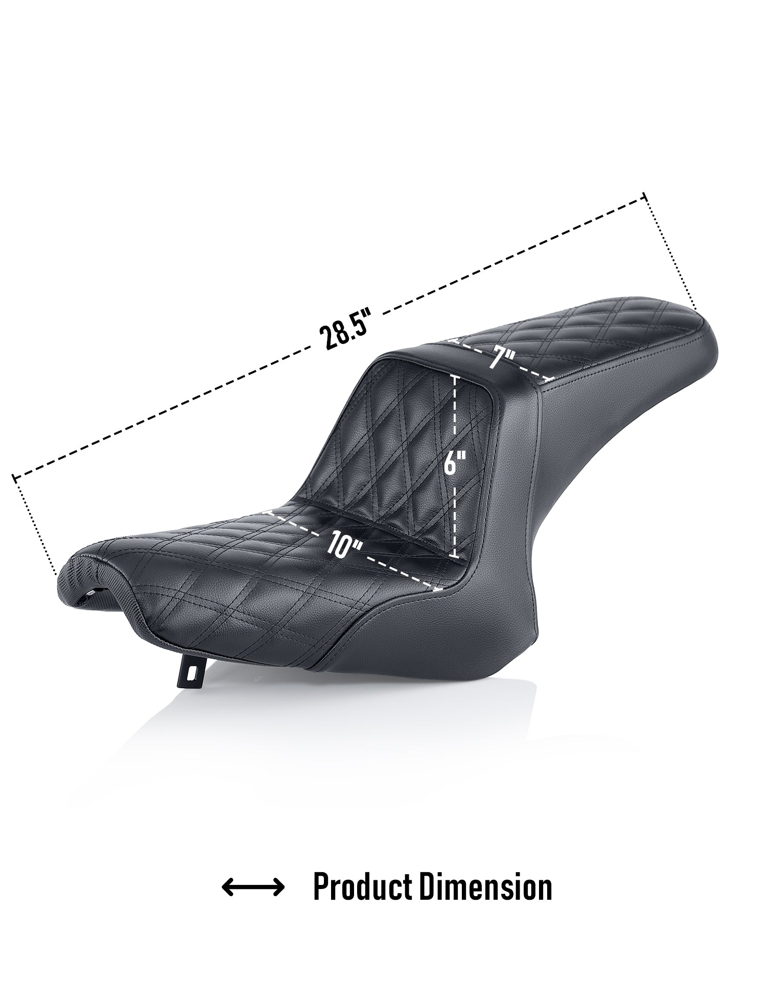 Iron Born Diamond Stitch Yamaha Bolt 2-Up Seat Black