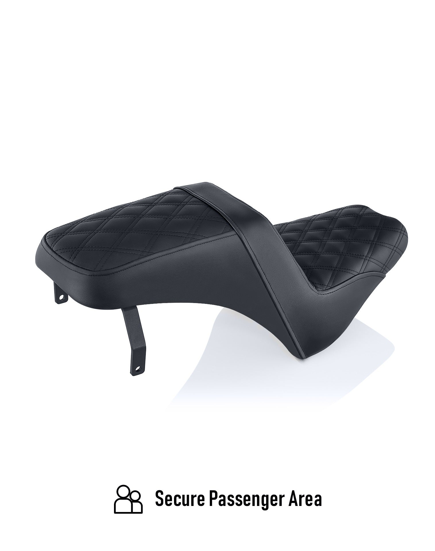 Iron Born Diamond Stitch Indian Scout Bobber 2-Up Seat Black Secure Passenger Area