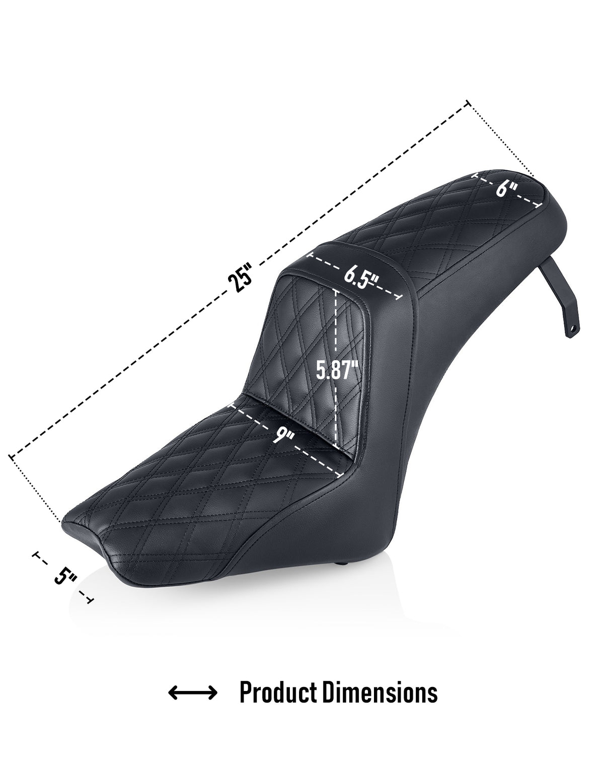 Iron Born Diamond Stitch Indian Scout Bobber 2-Up Seat Black