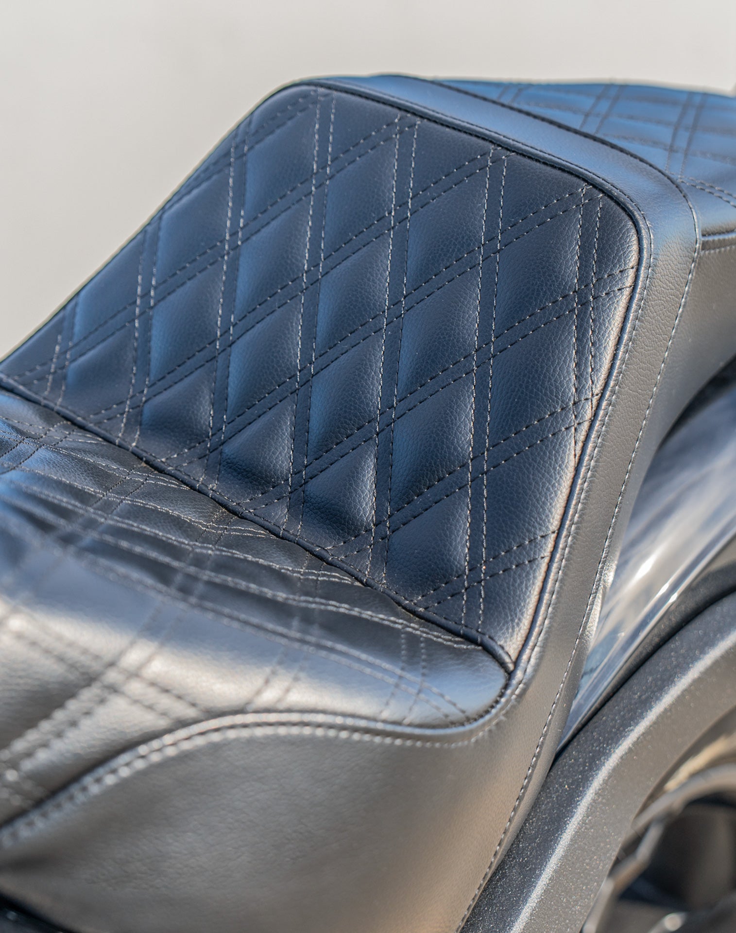 Iron Born Diamond Stitch 2-Up Seat for Harley Softail Low Rider FXLR Lifestyle