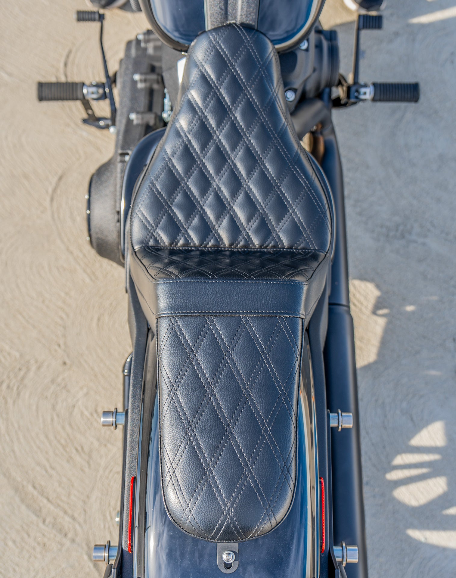 Iron Born Diamond Stitch 2-Up Seat for Harley Softail Low Rider FXLR Lifestyle