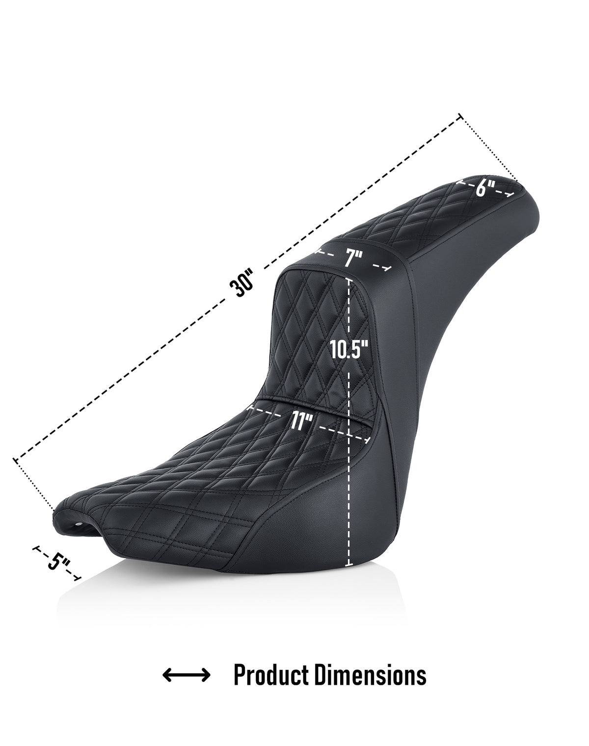 Iron Born Diamond Stitch 2-Up Seat for Harley Softail Low Rider ST FXLRST