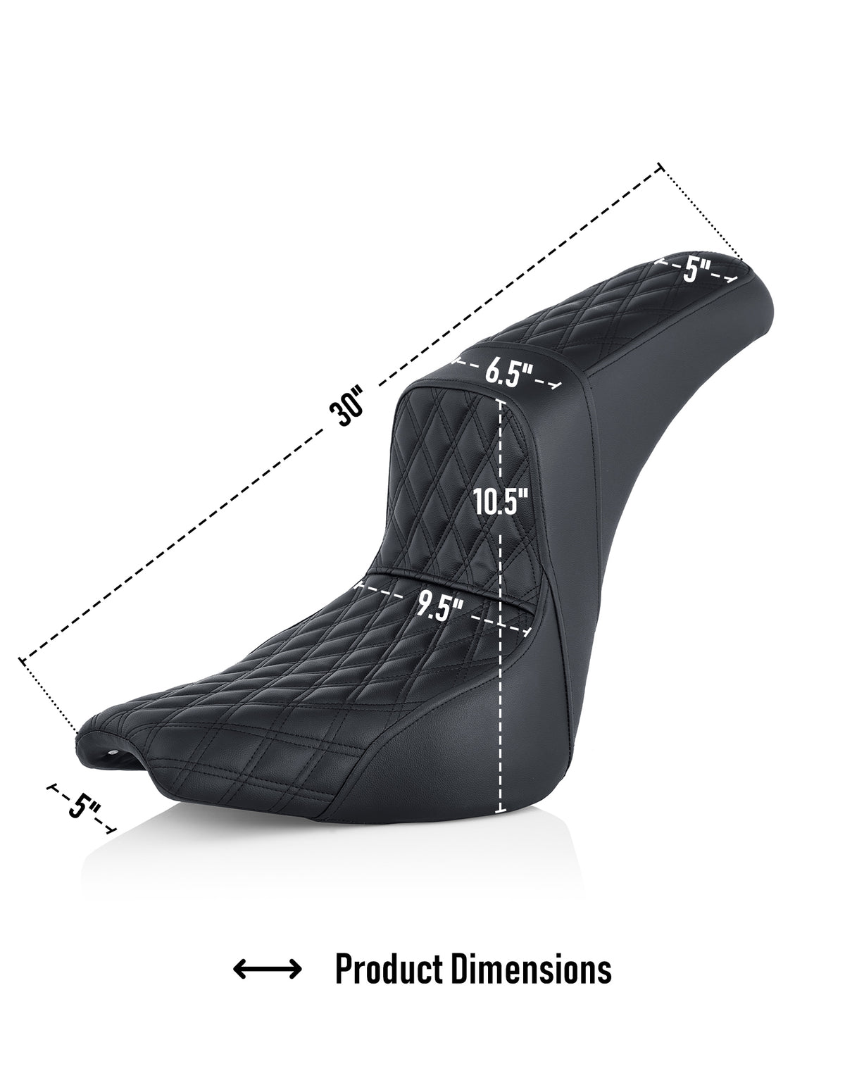 Iron Born Diamond Stitch 2-Up Seat for Harley Softail Deadwood FLHD