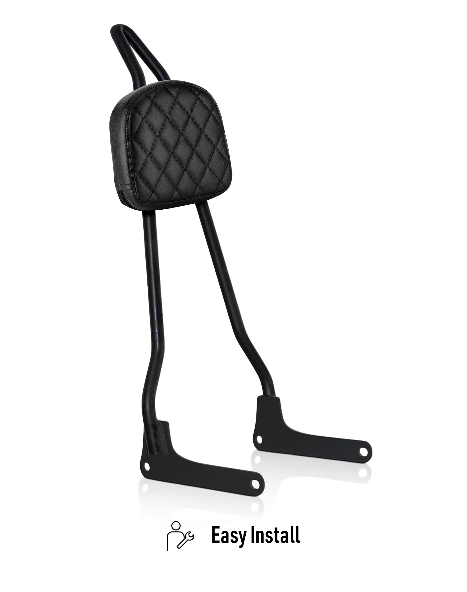 Viking Iron Born Diamond Stitch Leather Short Motorcycle Sissy Bar Pad Easy Install