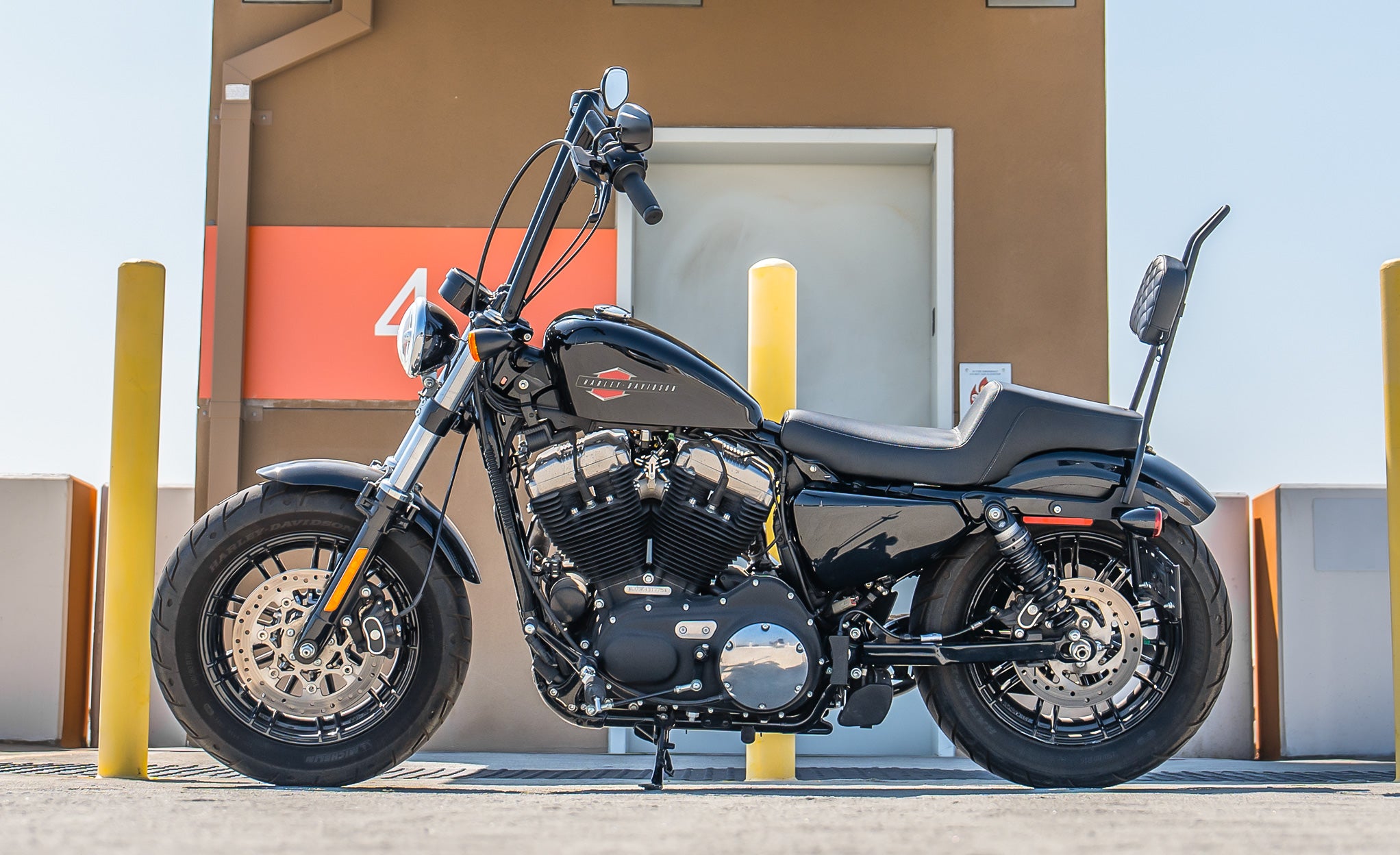 Viking Iron Born Diamond Stitch Leather Short Motorcycle Sissy Bar Pad @expand