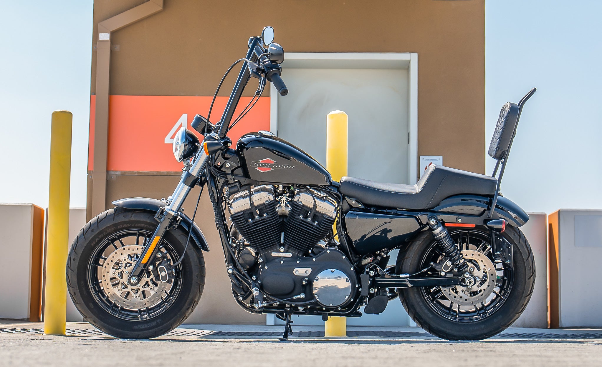 Viking Iron Born Diamond Stitch Leather Tall Motorcycle Sissy Bar Pad @expand