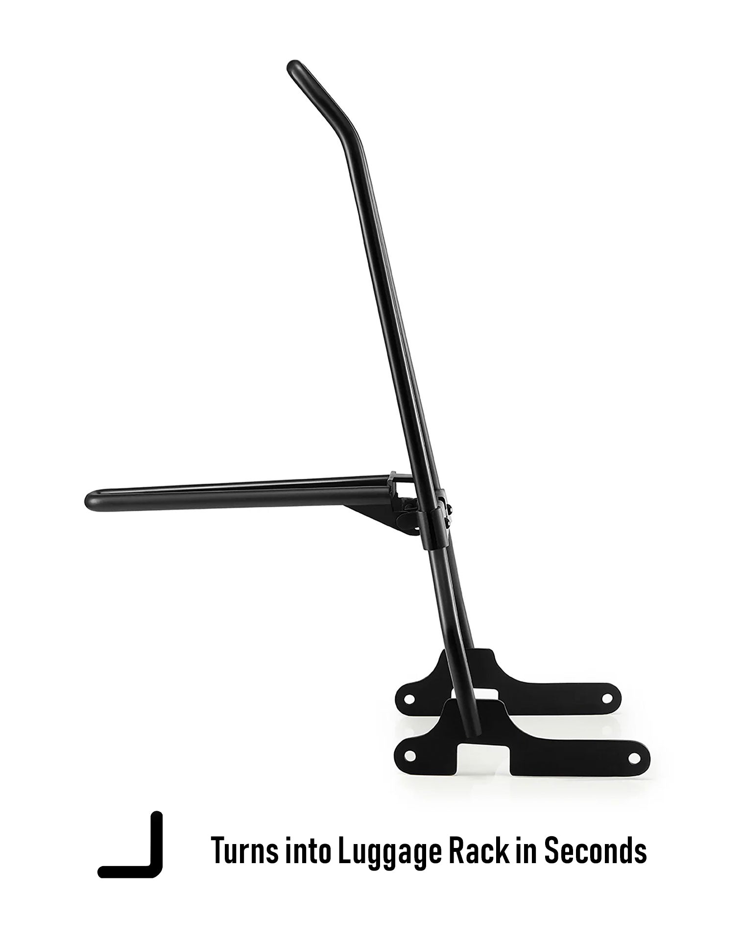 Iron Born Sissy Bar with Foldable Luggage Rack for Harley Sportster 1200 Low XL1200L Matte Black Turns into Luggage Rack in Secound