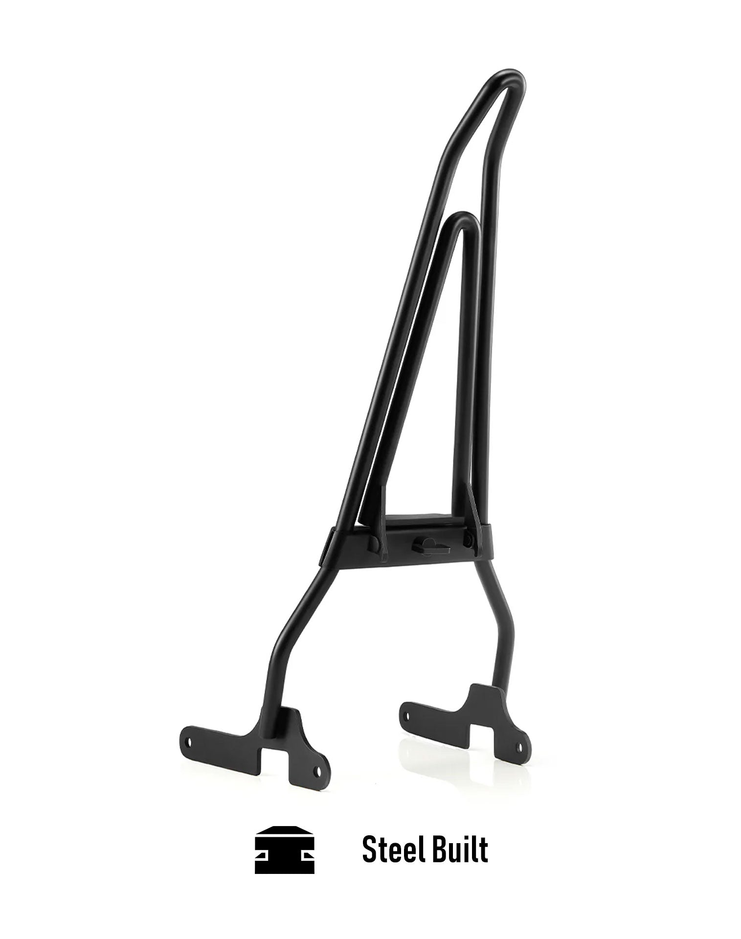 Iron Born Sissy Bar with Foldable Luggage Rack for Harley Sportster Iron 1200 Matte Black Steel Built