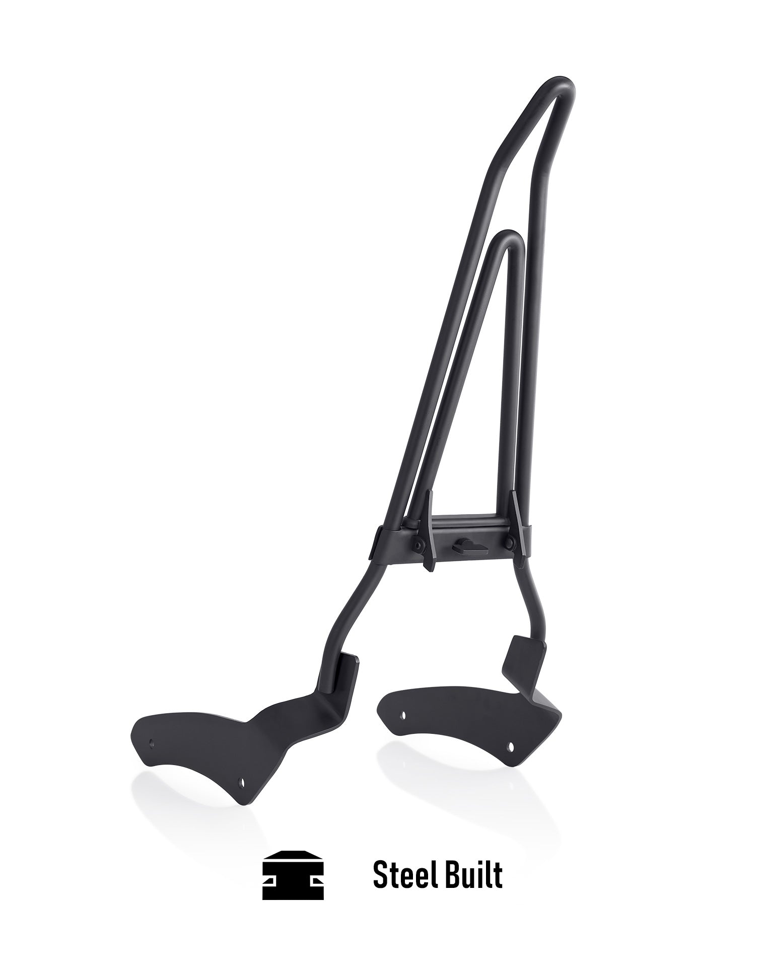 Iron Born Blade 25" Sissy Bar with Foldable Luggage Rack Matte Black Steel Built