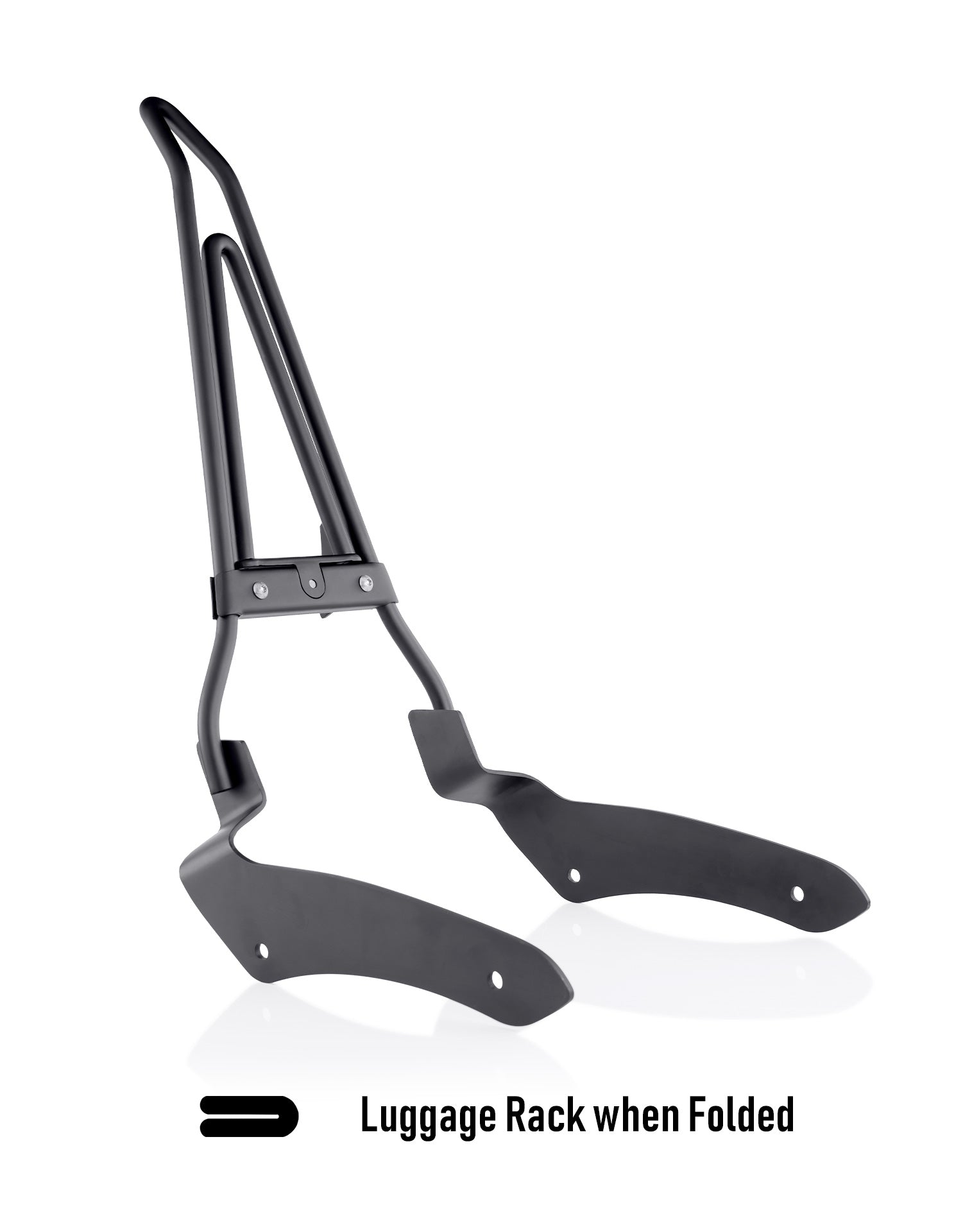 Iron Born Blade 25" Sissy Bar with Foldable Luggage Rack Matte Black Luggage Rack When Folded