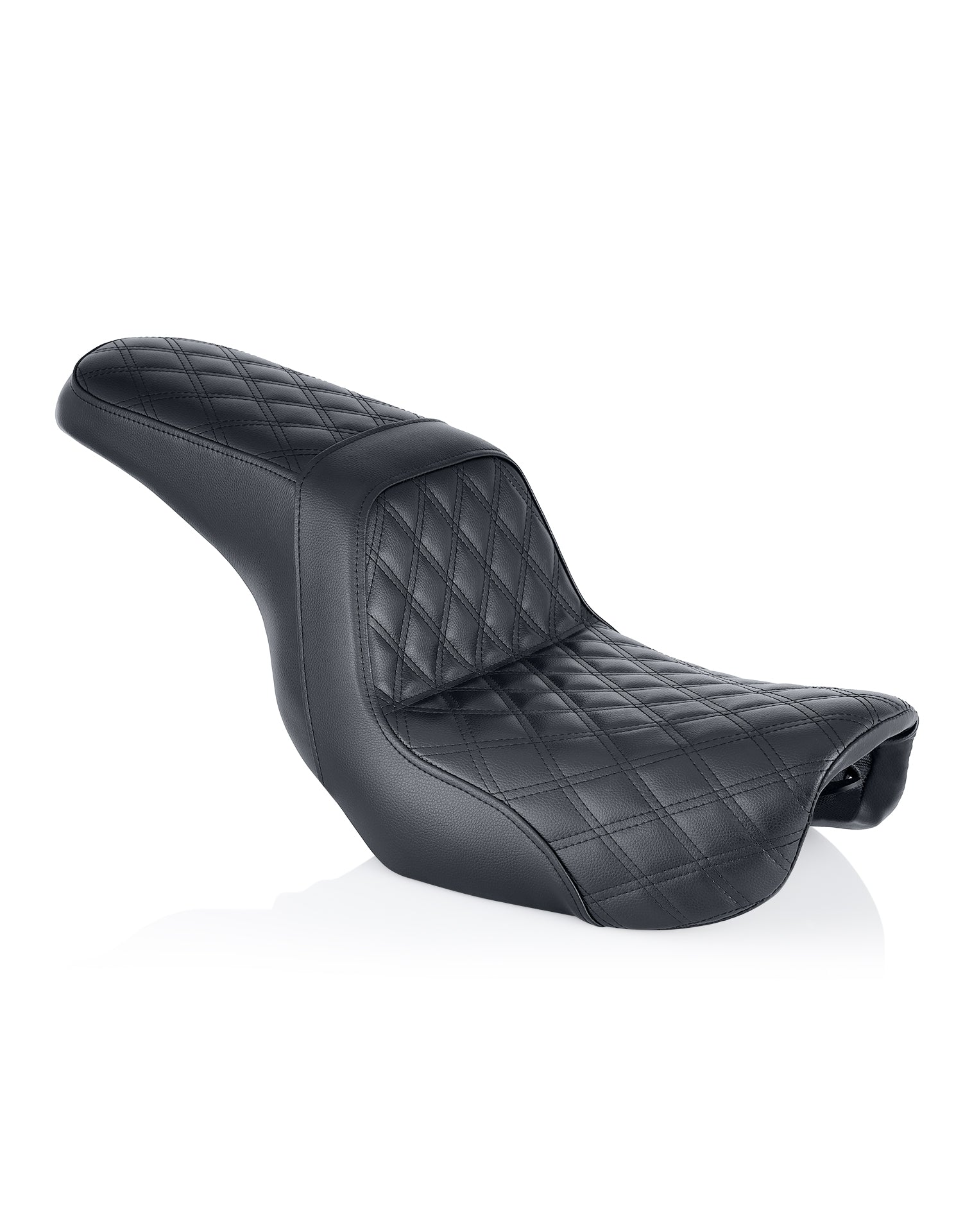 Iron Born Diamond Stitch 2-Up Seat for Harley Dyna Street Bob FXDB/I Black Main View