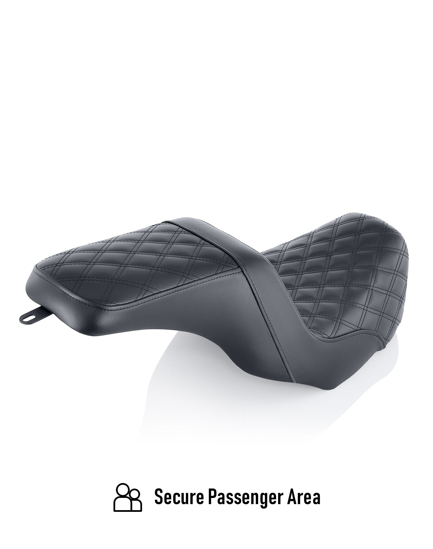 Iron Born Diamond Stitch 2-Up Seat for Harley Dyna Street Bob FXDB/I Black Secure Passenger Area