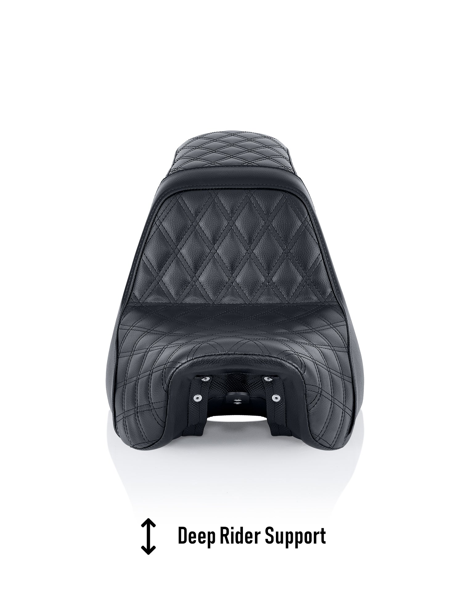 Iron Born Diamond Stitch 2-Up Seat for Harley Dyna Street Bob FXDB/I Black Deep Rider Support