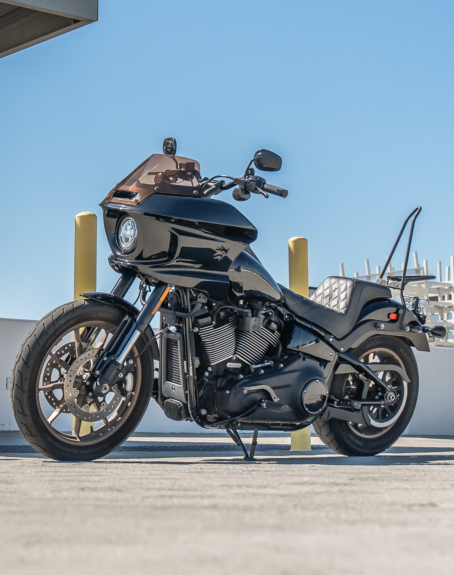 Viking Maverick Motorcycle Fairing For Harley Softail Low Rider S FXLRS Gloss Black Lifestyle