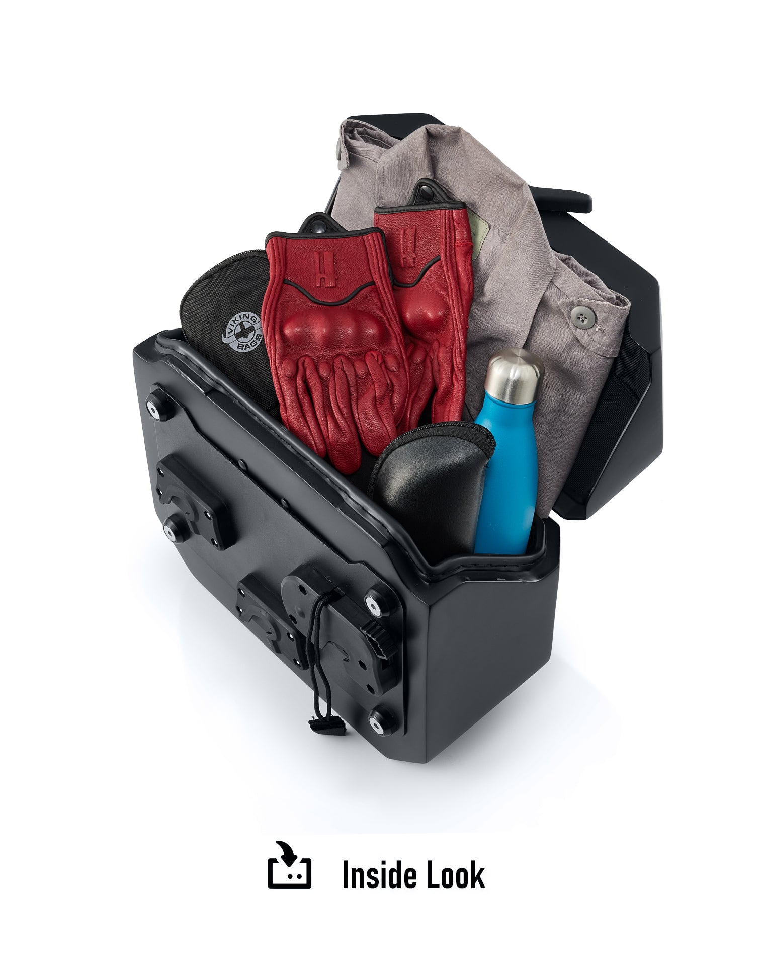 10L - Outlaw Quick Mount Small Ducati Scrambler (2023+) Matte Hard Solo Saddlebag (Left Only) Inside Look