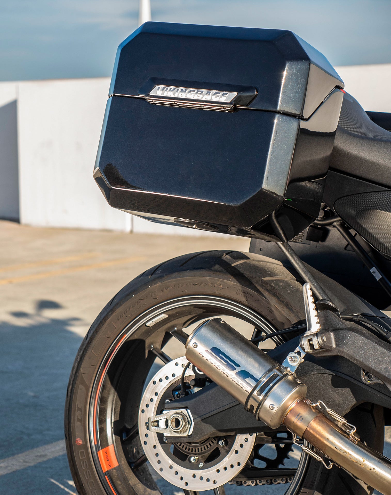 20L - Outlaw Quick-Mount Small Ducati Monster 797 Painted Hard Saddlebags Life style 4