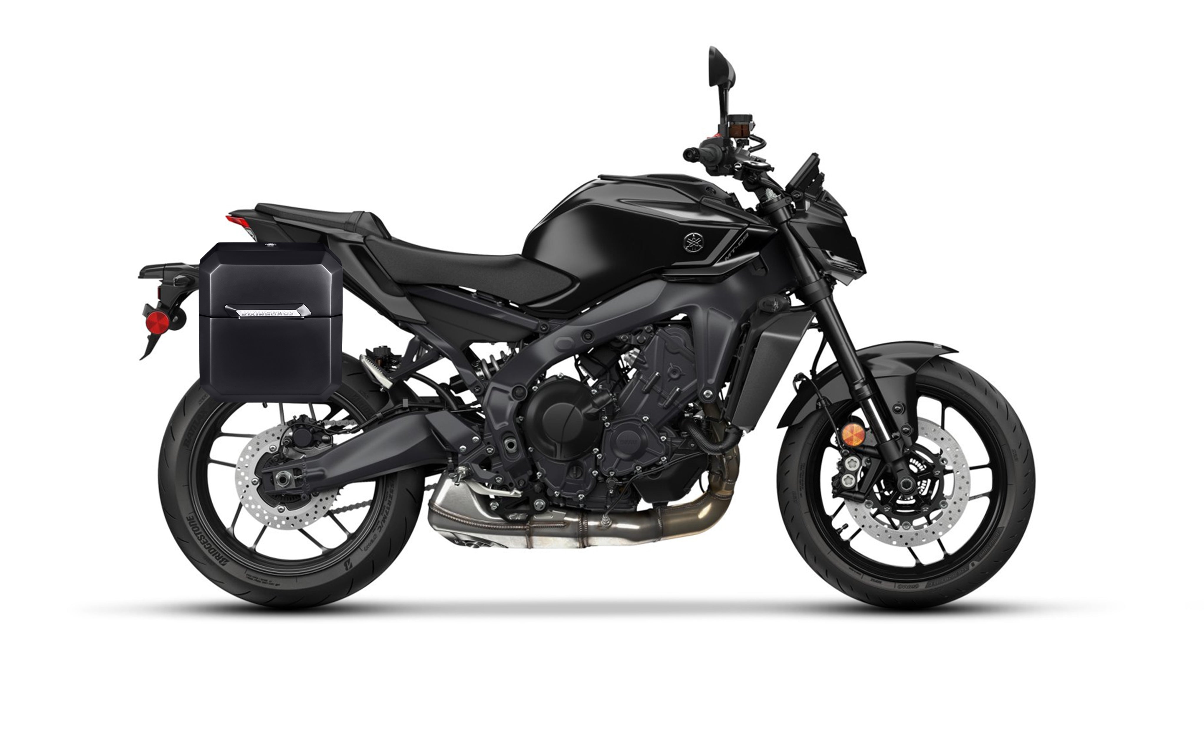 30L - Outlaw Quick Mount Medium Yamaha MT-09 Painted Hard Saddlebags Bag on Bike @expand