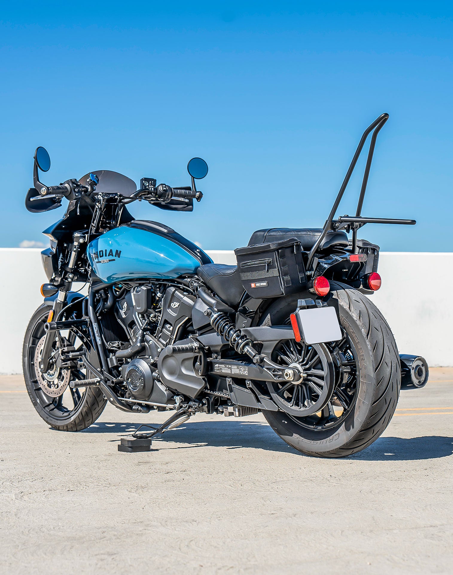 8L - Patriot Small 2025+ Indian Sport Scout Sixty Throw Over Saddlebags Lifestyle