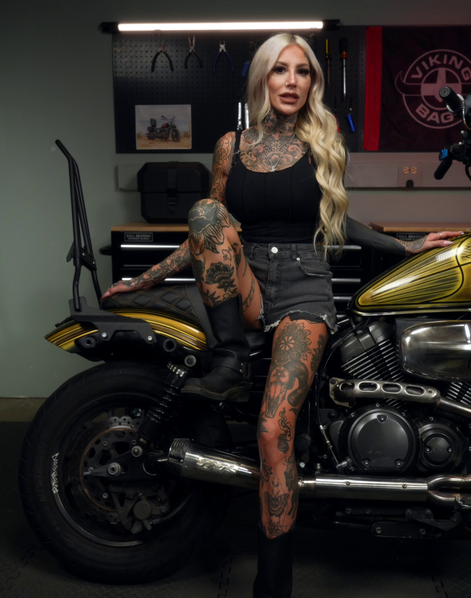 Iron Born Blade 25" Yamaha Bolt Sissy Bar with Foldable Luggage Rack Matte Black Video