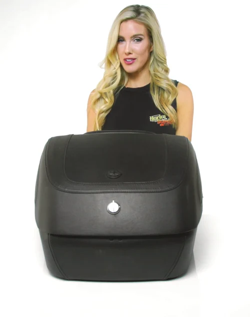 71L - Challenger XL Leather Wrapped Hard Ducati Motorcycle Trunk Video