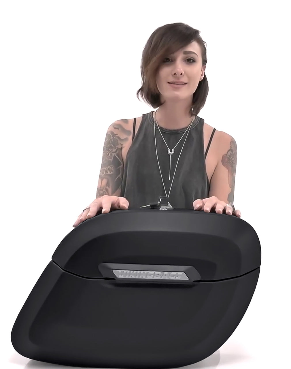 34L - Lamellar Raven Extra Large Kawasaki Vulcan 750 VN750 Shock Cut-out Leather Covered Motorcycle Hard Saddlebags Video