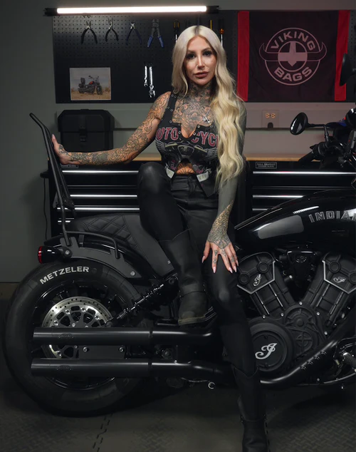 Iron Born Blade 25" Sissy Bar with Foldable Luggage Rack Matte Black Video