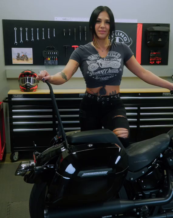 Iron Born Blade 25" Sissy Bar with Foldable Luggage Rack for Harley Softail Slim Matte Black Video